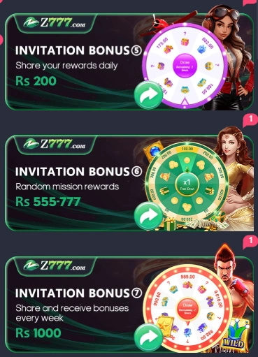 Z777 Game bonuses